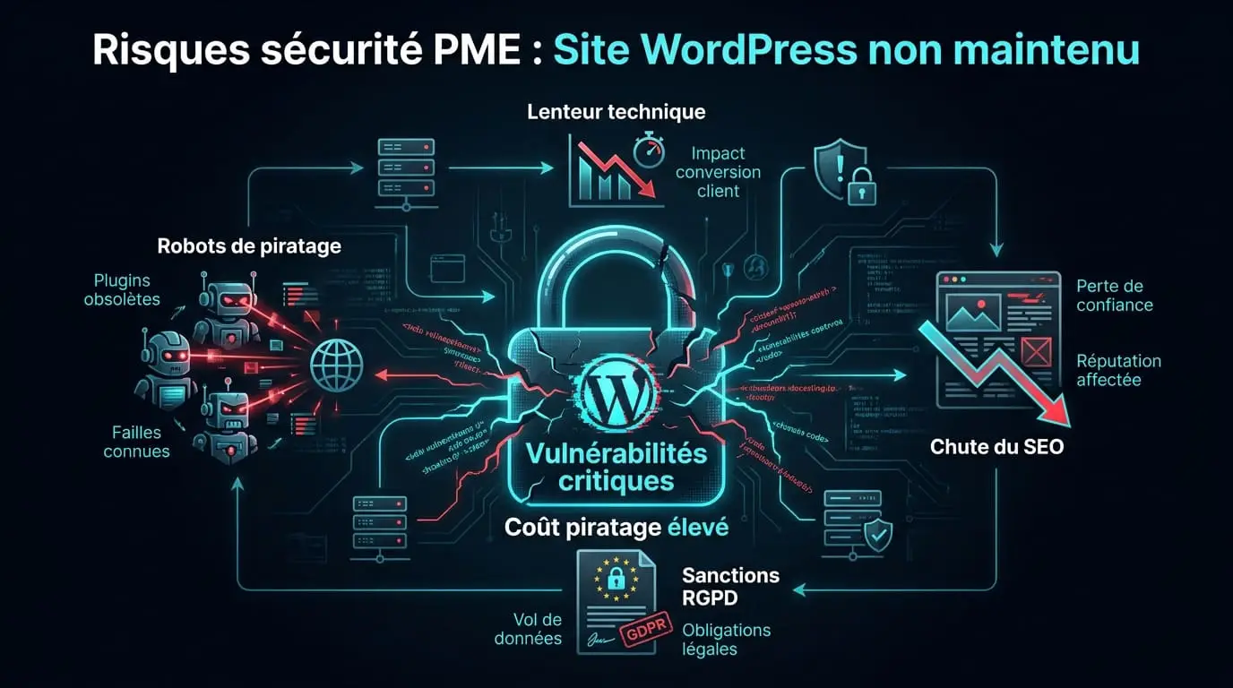 Risques de sécurité pour une PME avec un site WordPress non maintenu