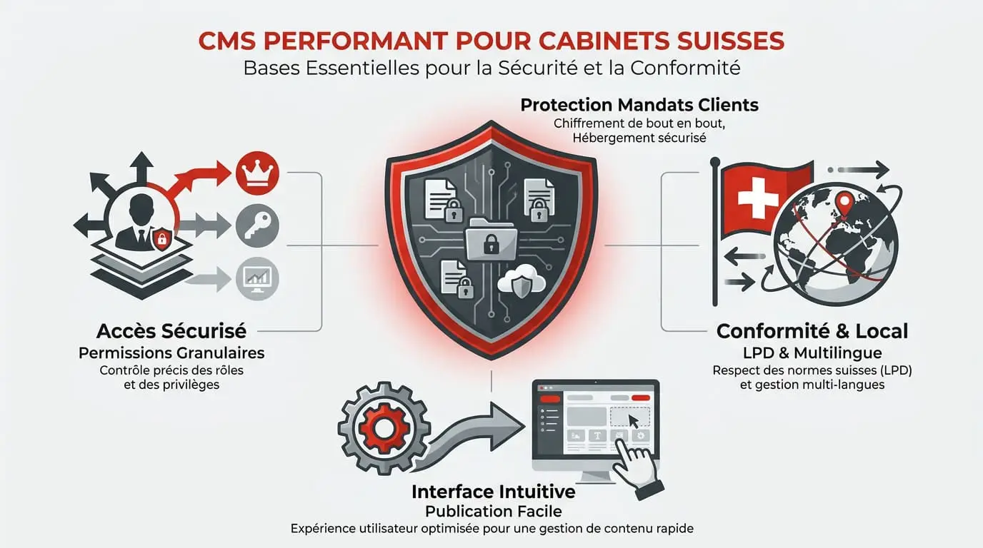 Sécurité et conformité LPD pour les CMS des cabinets suisses