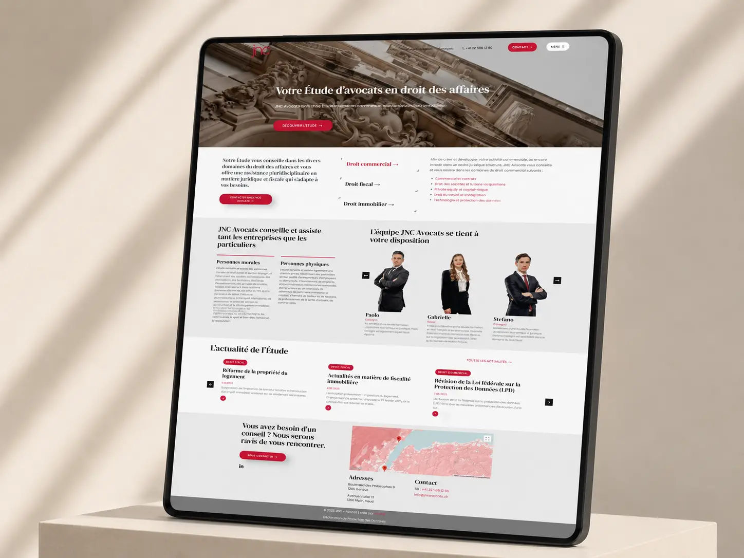 Aperçu du site de JNC Avocats accompagné par PRIMAO pour sa maintenance évolutive