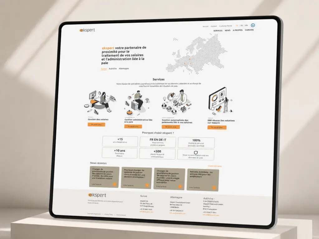 Aperçu du site d’Ekspert accompagné par PRIMAO en maintenance WordPress et SEO