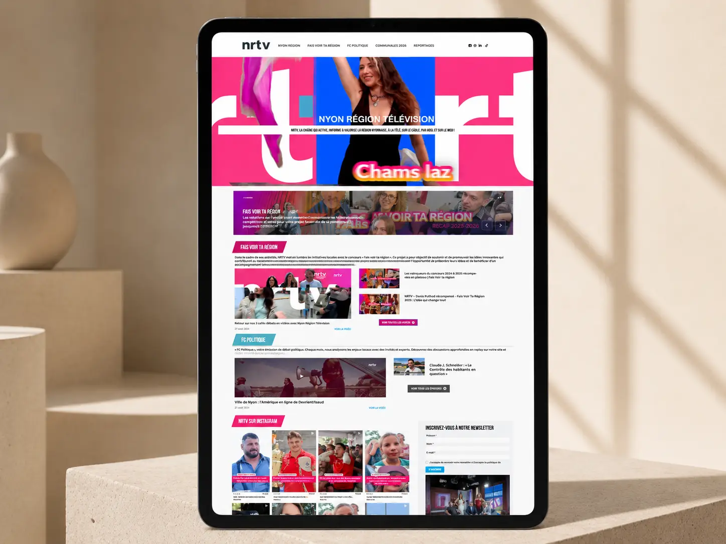 Aperçu du site de NRTV accompagné par PRIMAO pour la maintenance WordPress