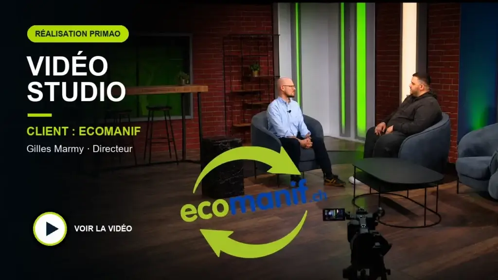 Interview de Gilles Marmy en studio pour une vidéo Ecomanif réalisée par PRIMAO